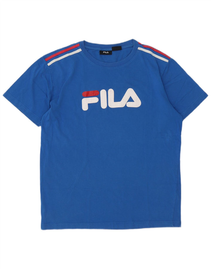 Fila Herren-T-Shirt mit Grafik, groß, aus blauer Baumwolle