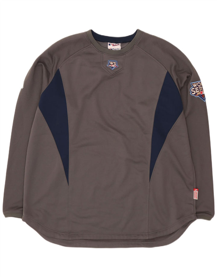 MAJESTIC Herren Wilson Graphic Top Langarm XL Grau Colourblock Polyester