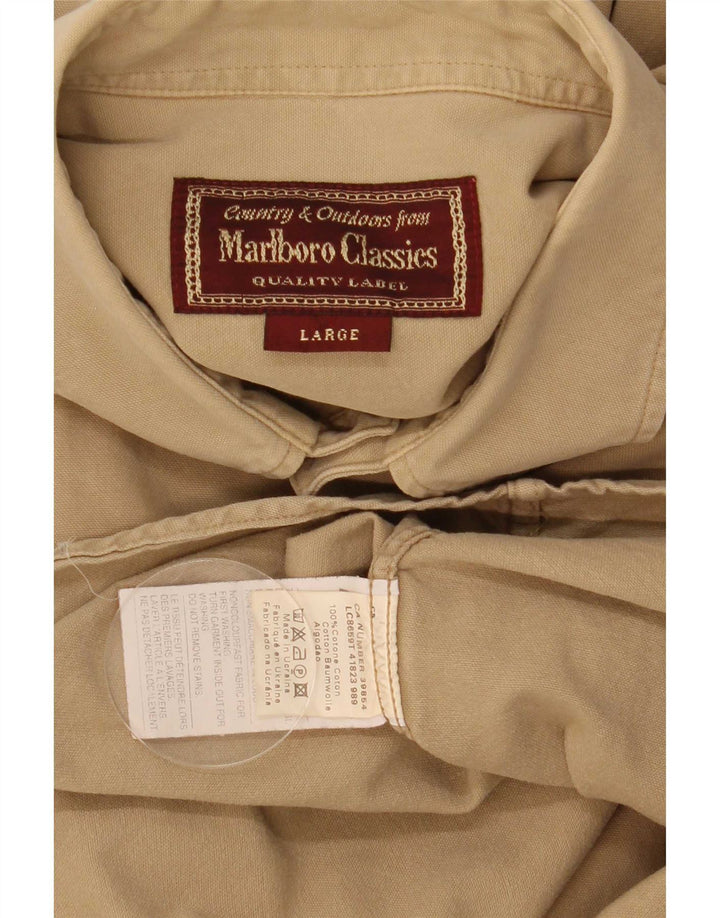 Marlboro Classics Herrenhemd, Größe L, Beige, Baumwolle