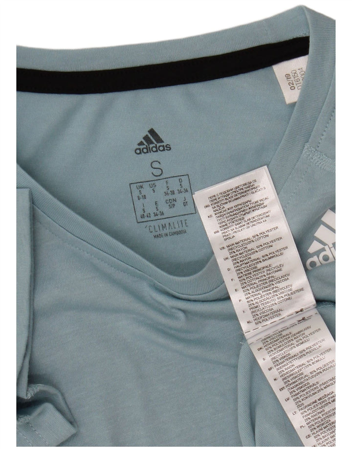 Adidas Herren Climalite T-Shirt Top UK 8/10 Small Blau Polyester