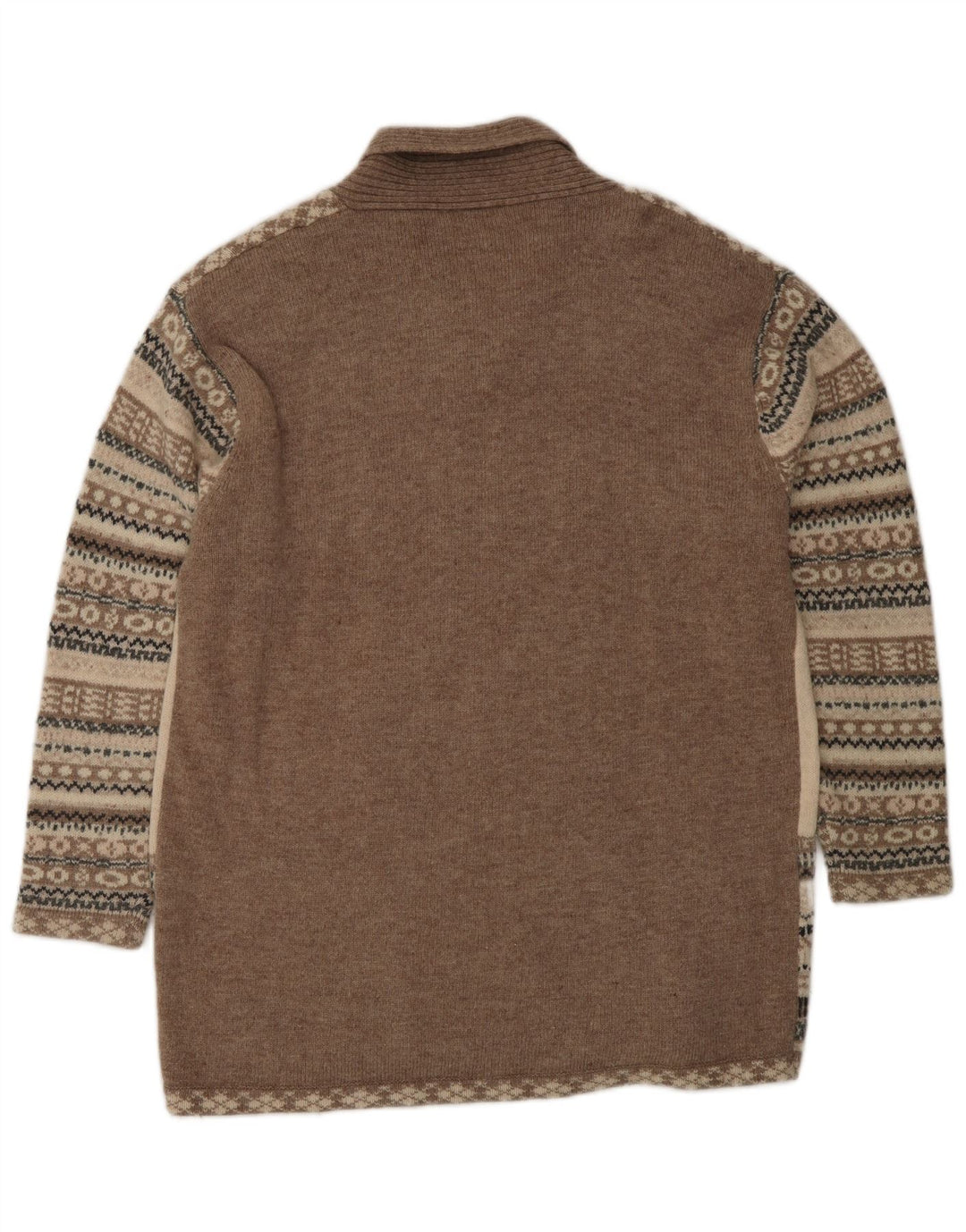 SURPRISE Damen-Pullover mit Schalkragen, lockere Passform, Größe 40/42, Mittelbeige