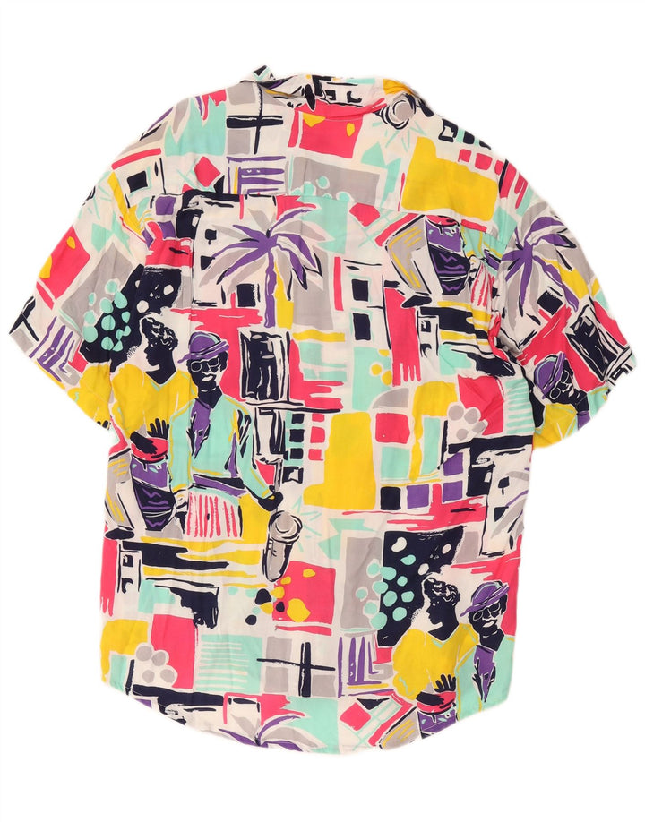 Vintage Herren-Kurzarmshirt mit Grafik, mittelgroß, mehrfarbig, Patchwork