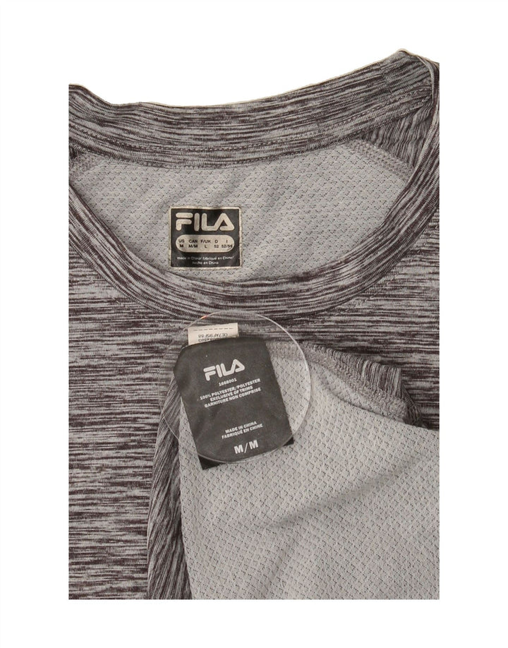 FILA Mens T-Shirt Top Large Grey Flecked Polyester Vintage Fila and Second-Hand Fila from Messina Hembry 
