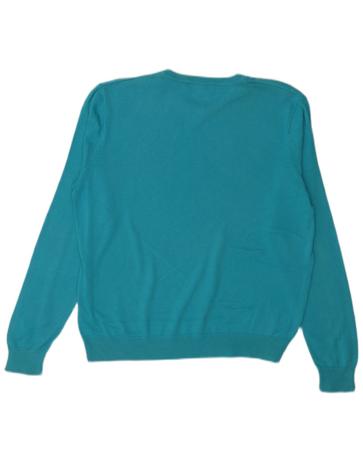 Lyle & Scott Herren-Pullover mit V-Ausschnitt, XL, Blau, Baumwolle