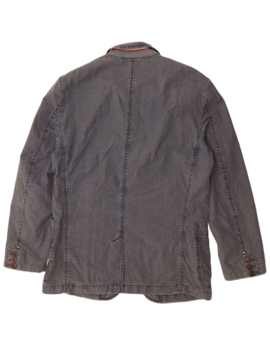 CAMEL ACTIVE Herren-Blazer mit 2 Knöpfen, IT 48, mittelblau karierte Baumwolle