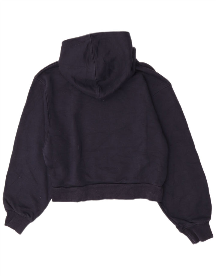 Zara Damen-Pullover mit grafischem Kapuzenpullover, Gr. 14, mittleres Marineblau