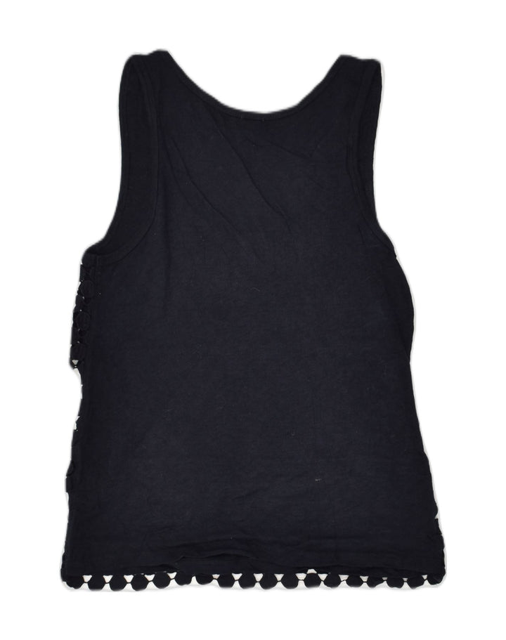 J. CREW Womens Vest Top UK 8 Small Navy Blue Cotton | Vintage J. Crew | Thrift | Second-Hand J. Crew | Used Clothing | Messina Hembry 