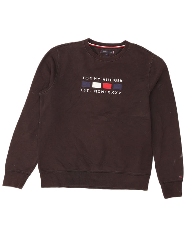 Tommy Hilfiger Herren-Sweatshirt mit Grafik, mittlere schwarze Baumwolle