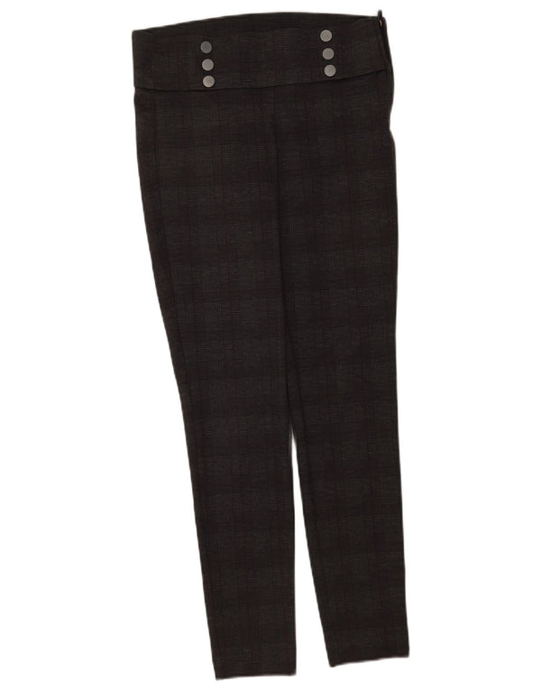 Zara Damen-Leggings, Freizeithose, Größe M, W28, L28, grau kariertes Polyester