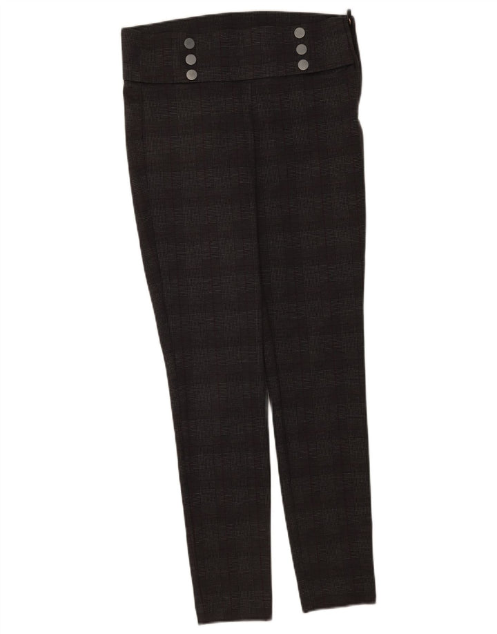 Zara Damen-Leggings, Freizeithose, Größe M, W28, L28, grau kariertes Polyester