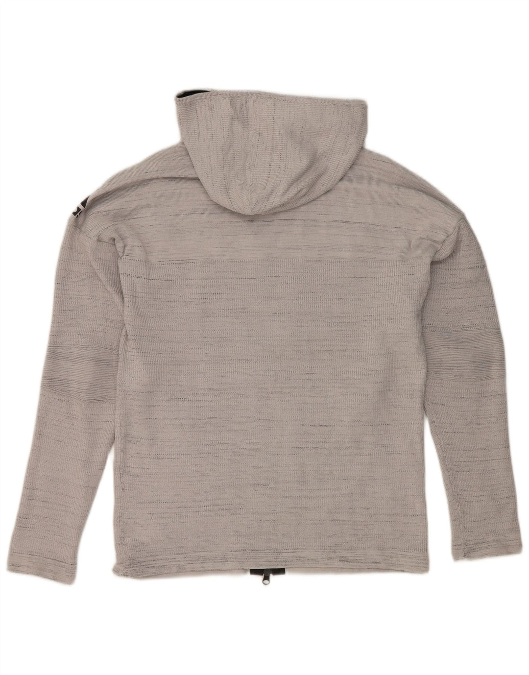 Adidas Herren-Kapuzenpullover mit Reißverschluss, mittelgrau, gestreift, Polyester