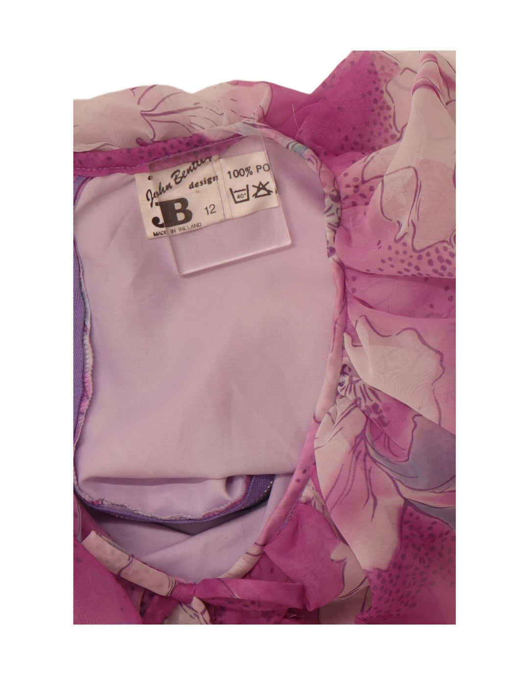 JOHN BENTLEY Damen Maxikleid UK 12 Mittelrosa Blumenmuster Polyester