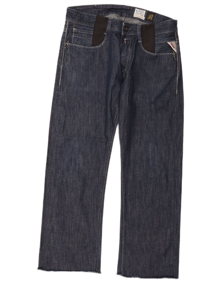Replay Herren Straight Jeans W34 L28 Marineblau