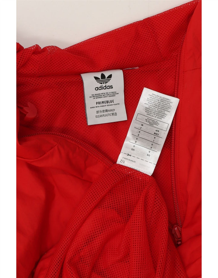 ADIDAS Herren Graphic Hooded Rain Jacket UK 36 Small Rot Polyester