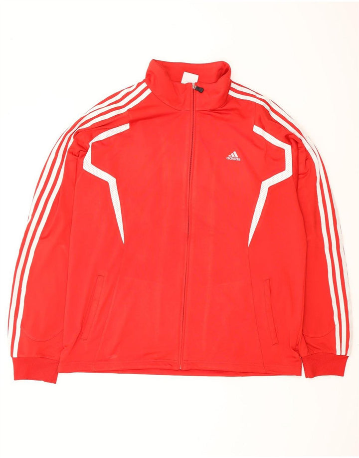 Adidas Herren-Trainingsanzug-Top-Jacke, großes rotes Farbblock-Polyester