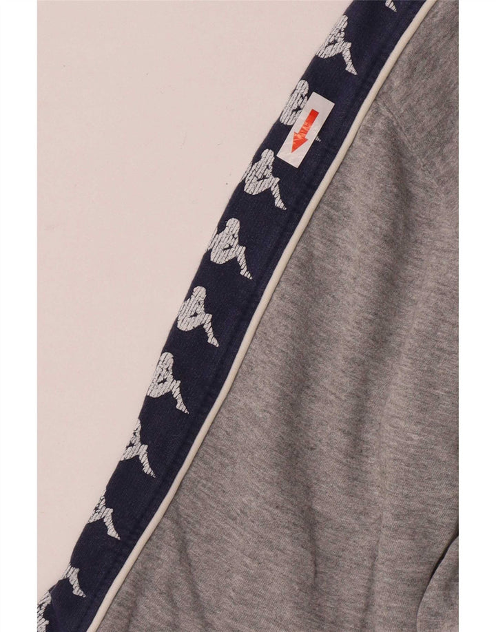 Kappa Damen Grafik-Sweatshirt-Pullover UK 14 Mittelgrauer Farbblock