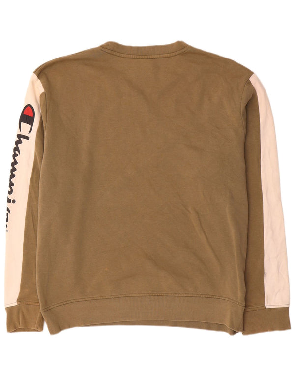 Champion Herren-Sweatshirt mit grafischer regulärer Passform, XL, braun, Farbblock