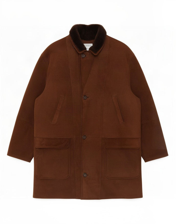 Mabrun Herren Shearling Jacke IT 56 3XL Braun
