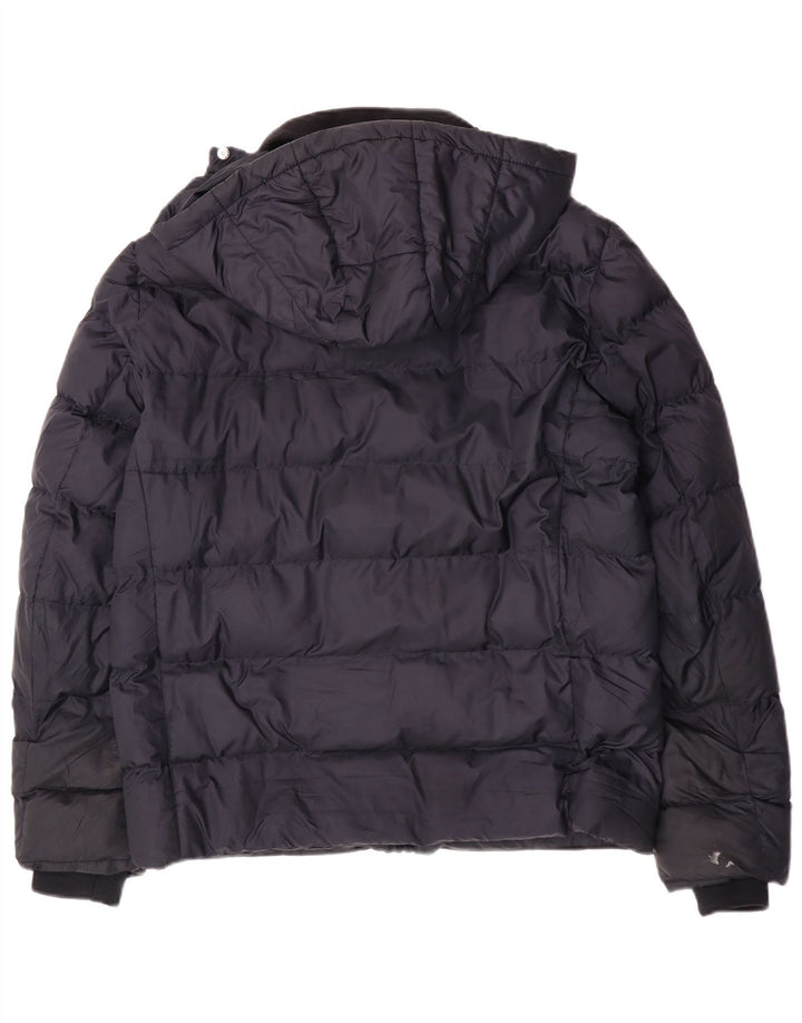 Reiss Herren-Jacke mit Kapuze, gepolstert, Größe 40, Marineblau, Farbblock-Polyester