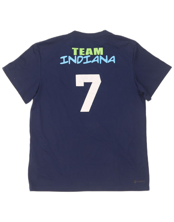 Adidas Womens Indiana Graphic T-Shirt Top UK 12/14 Medium Navy Blue