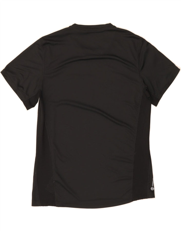 ADIDAS Womens Aeroready T-Shirt Top UK 12/14 Medium Black Polyester Vintage Adidas and Second-Hand Adidas from Messina Hembry 