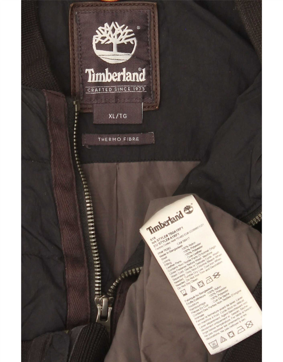 Timberland Herren Wattierte Jacke UK 42 XL Schwarz Nylon