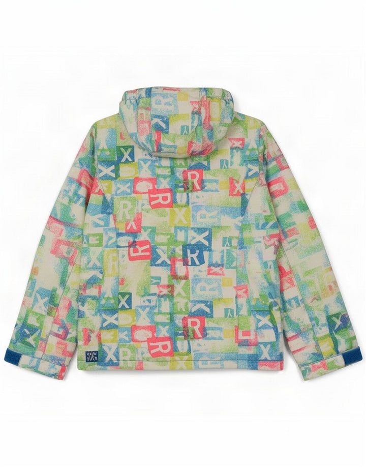 Roxy Damen Skijacke mit Kapuze UK 14 Medium Mehrfarbig Geometrisch
