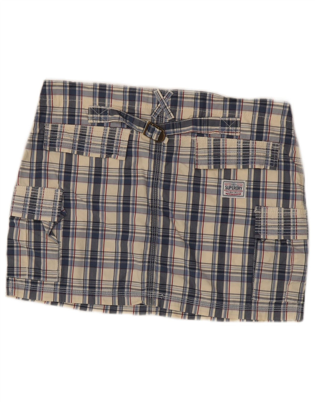 Superdry Damen-Cargorock, mittelgroß, W30, mehrfarbig, kariert, Baumwolle
