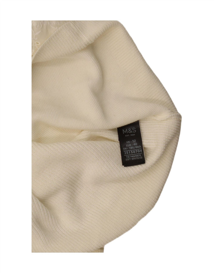 Marks & Spencer Damen-Pullover mit U-Boot-Ausschnitt, Gr. 12, Mittelweiß