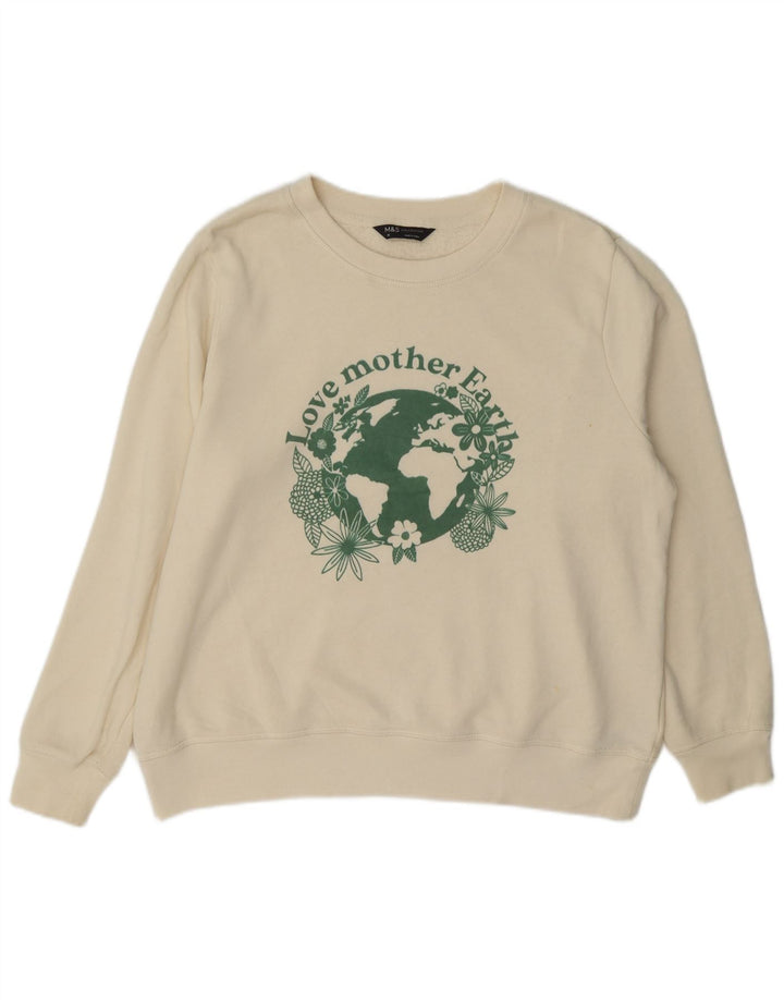 Marks & Spencer Damen-Sweatshirt mit grafischem Motiv, Gr. 40, Gr. Off White