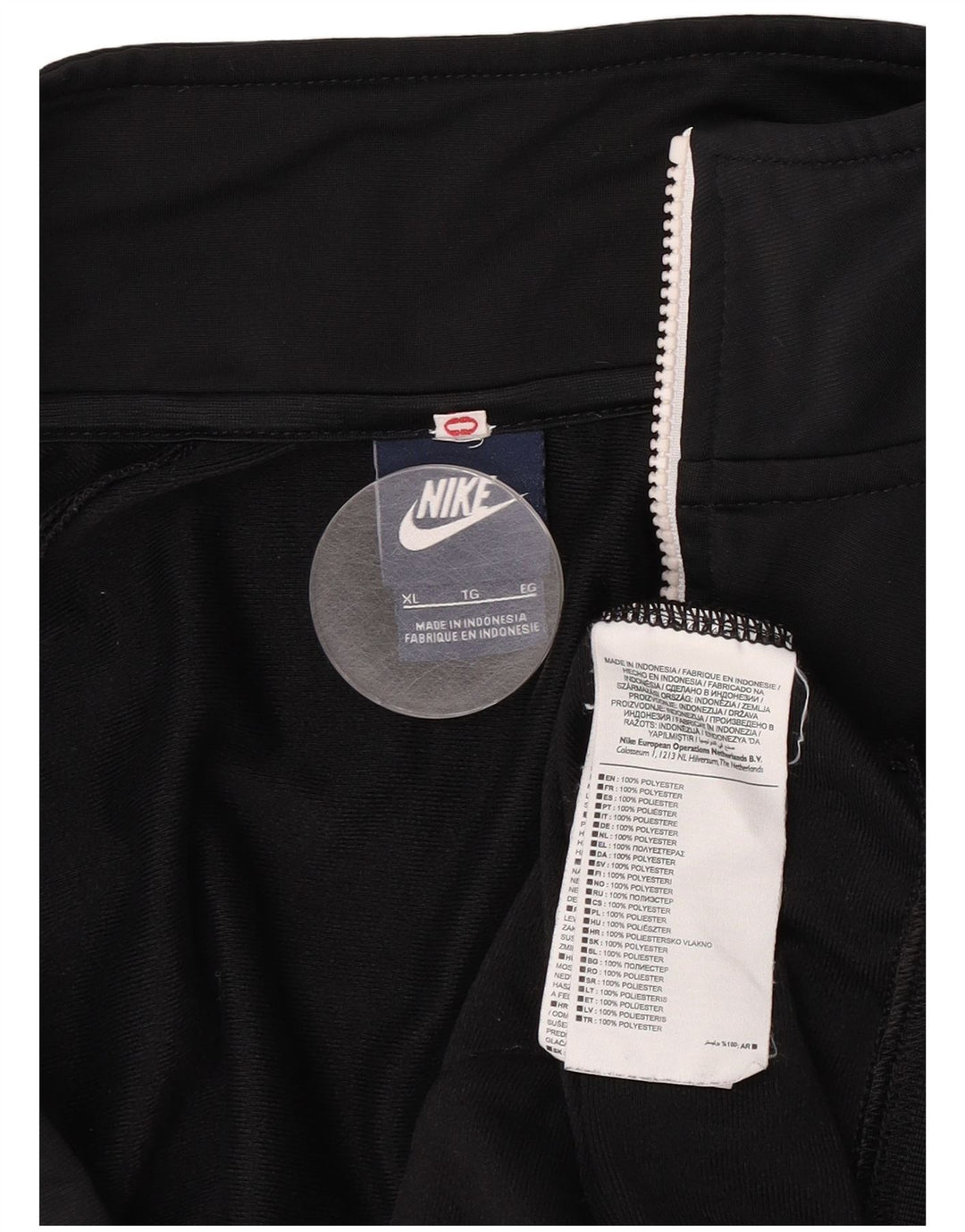 Nike Herren-Trainingsanzug-Top-Jacke XL, schwarzes Polyester