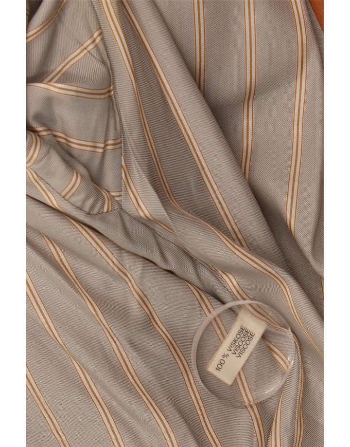 Vintage Damen Zweireihiger Ledermantel UK 14 Large Braun