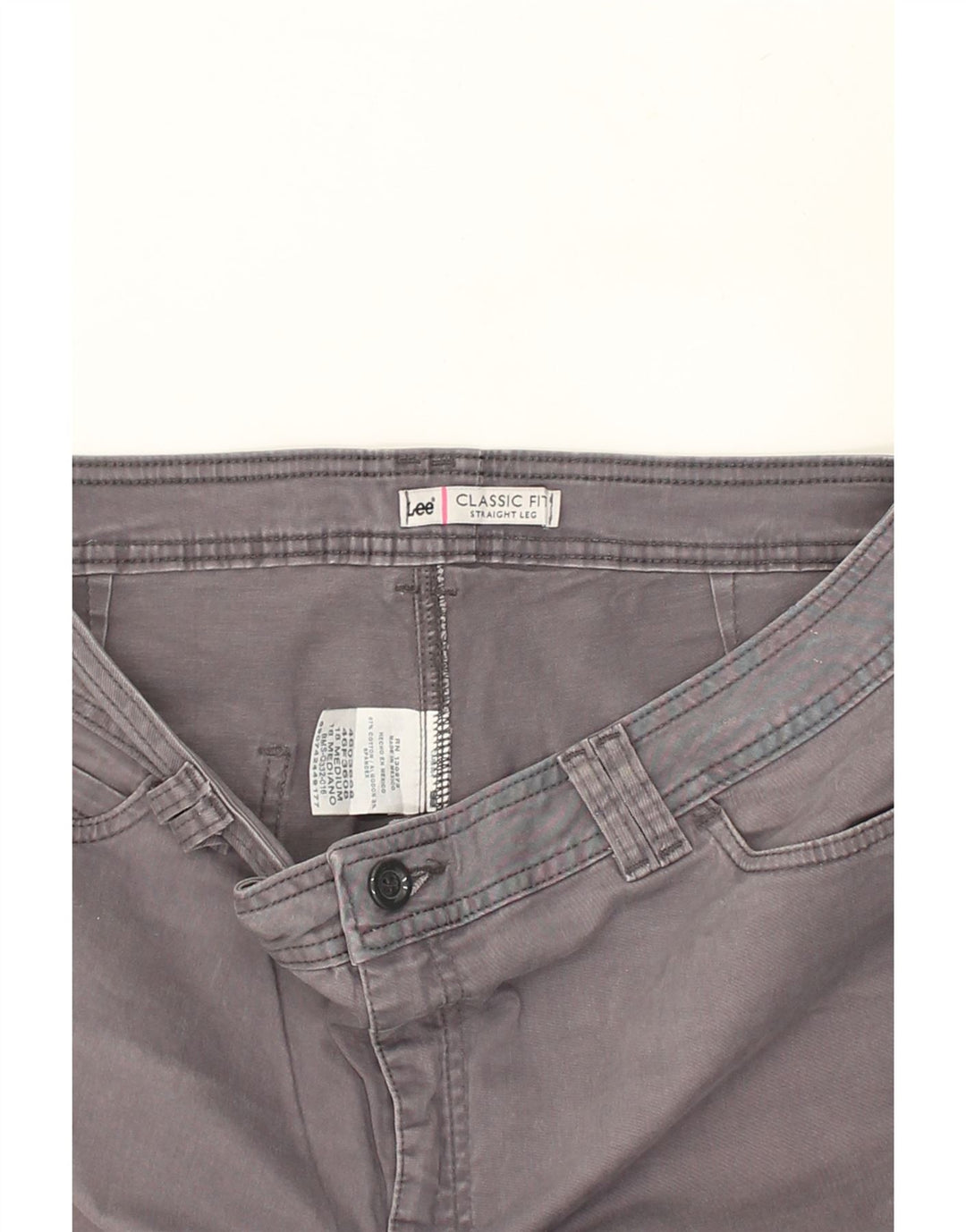 LEE Womens Classic Fit Straight Casual Trousers US 18 2XL W36 L31 Grey | Vintage Lee | Thrift | Second-Hand Lee | Used Clothing | Messina Hembry 