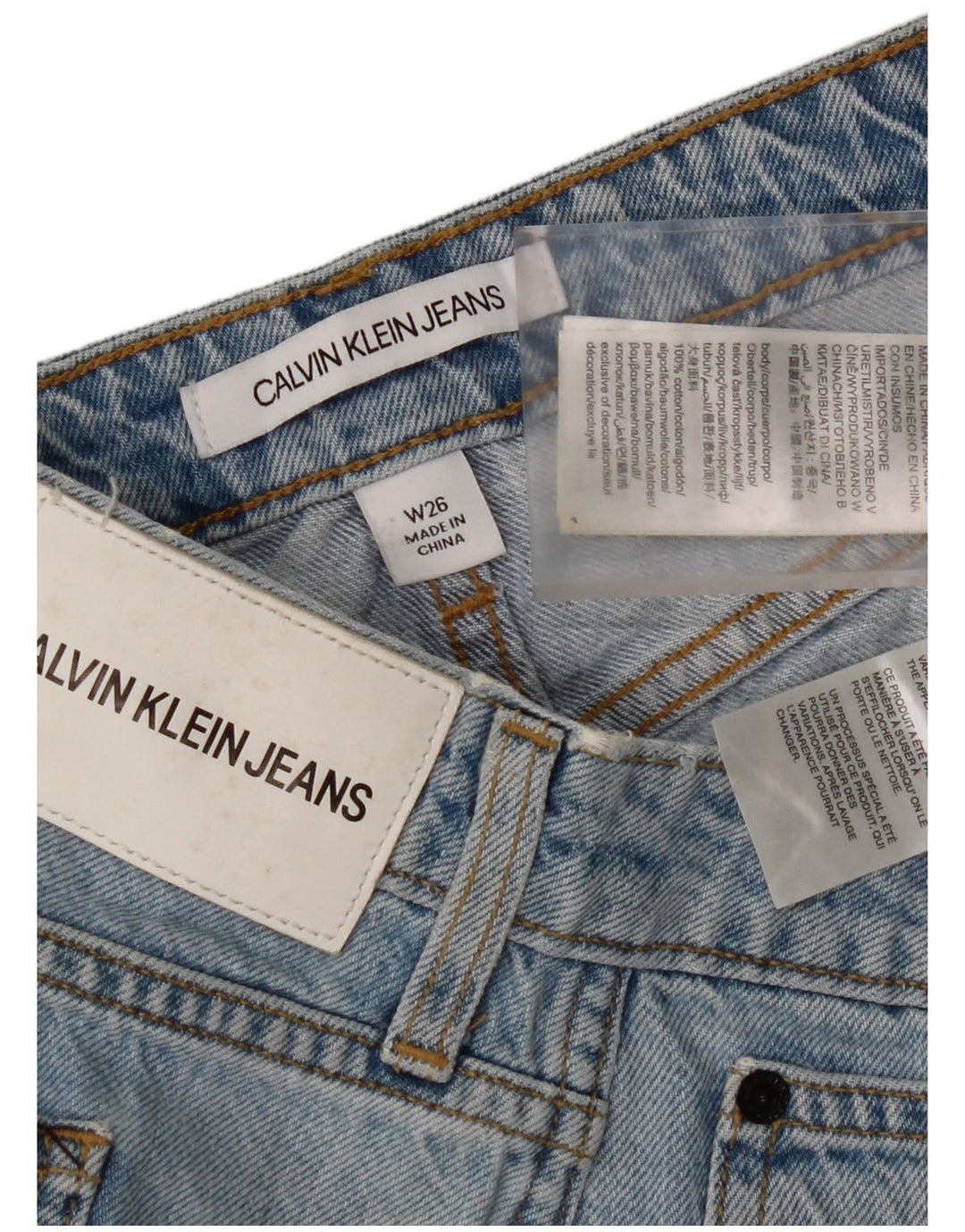 CALVIN KLEIN JEANS Damen Jeansrock mit niedriger Taille, W26, kleine blaue Baumwolle