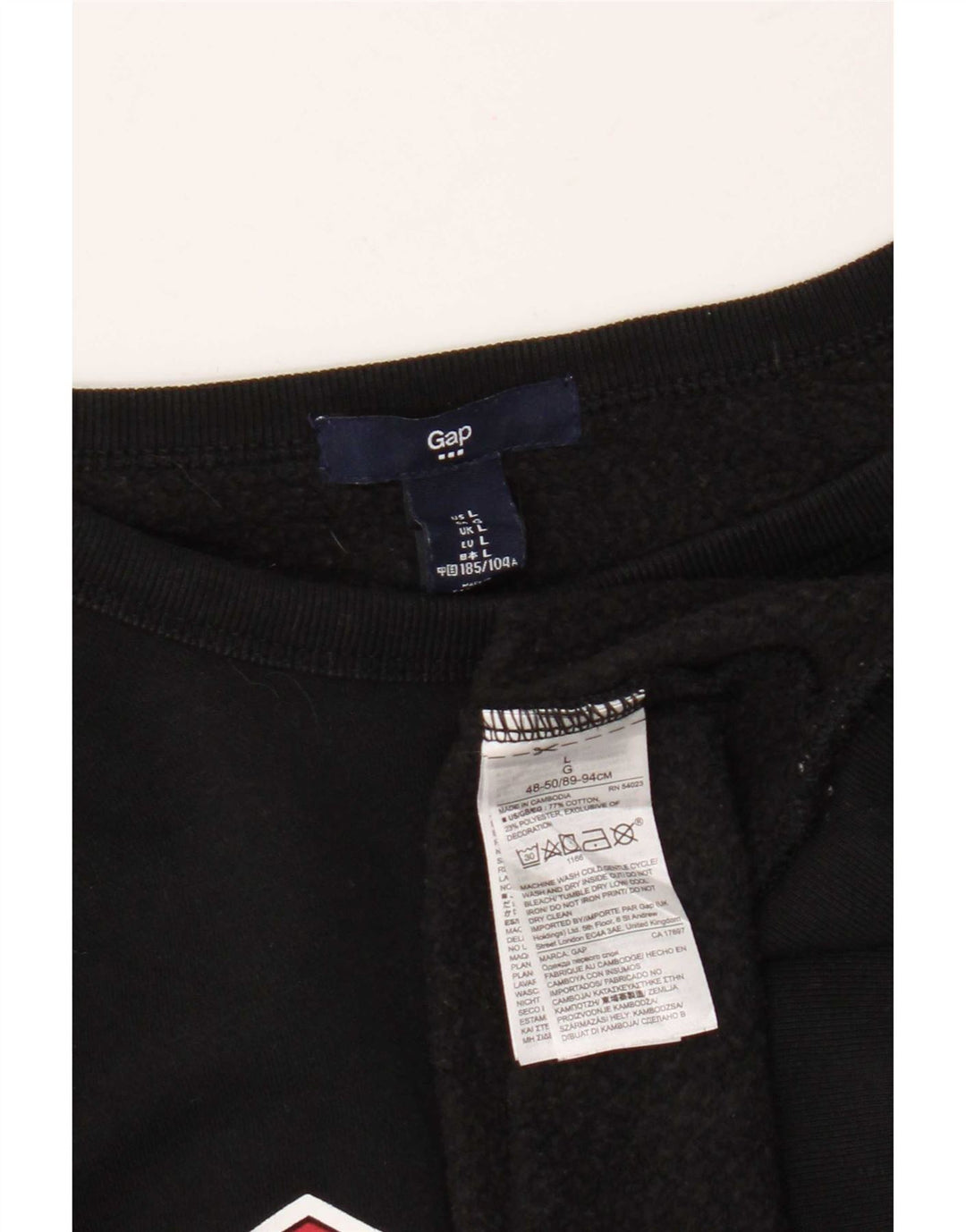 Gap Herren-Sweatshirt mit Grafik, groß, aus schwarzer Baumwolle