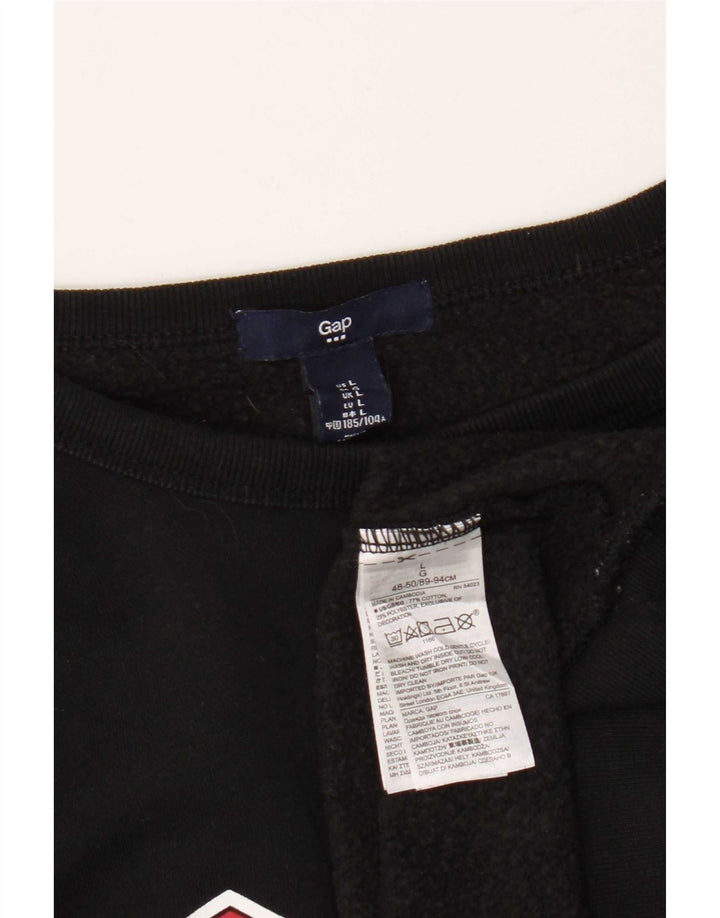 Gap Herren-Sweatshirt mit Grafik, groß, aus schwarzer Baumwolle