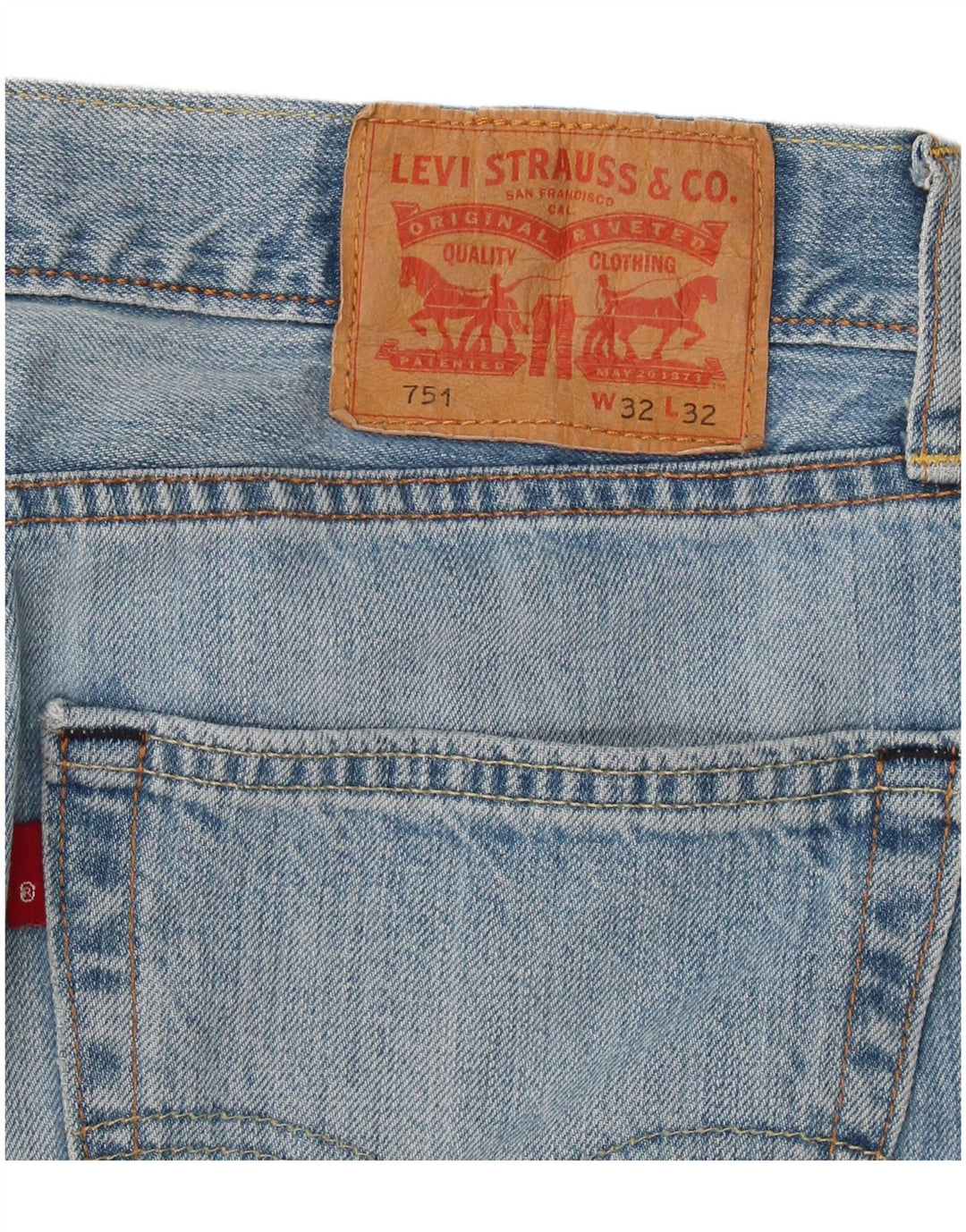 Levi's Herren 751 Straight Jeans W32 L32 Blaue Baumwolle