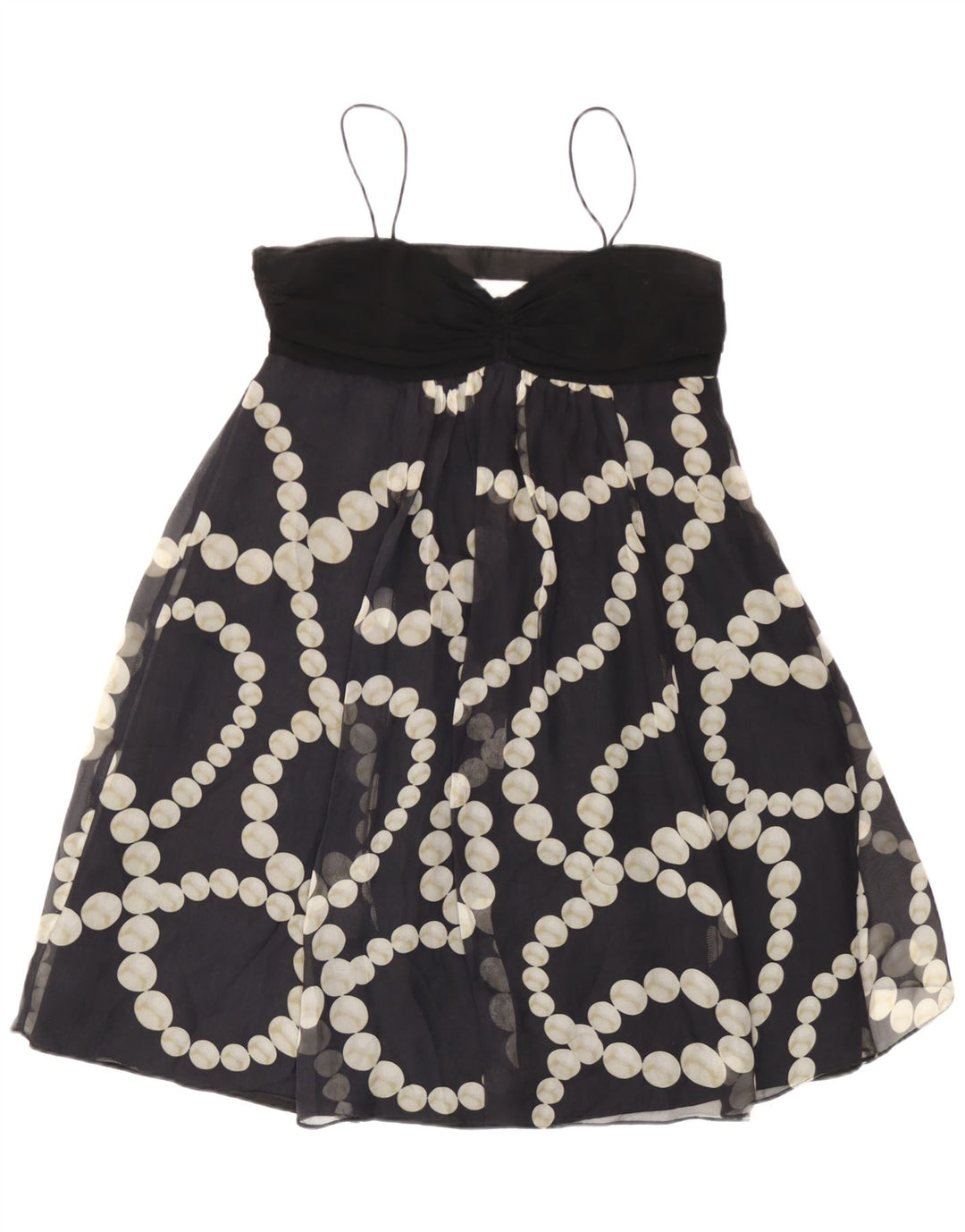 Zara Damen Slip-Kleid UK 14 Large Schwarz gefleckt