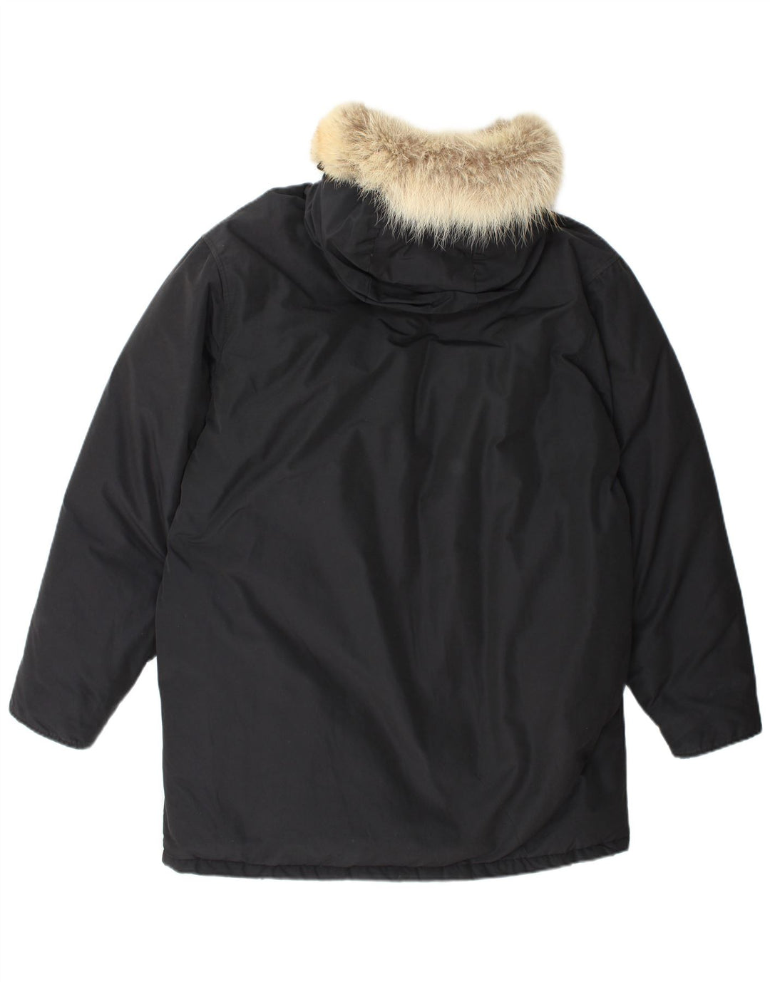 Woolrich Herren-Parka mit Kapuze, UK 40, Größe L, Schwarz, Baumwolle