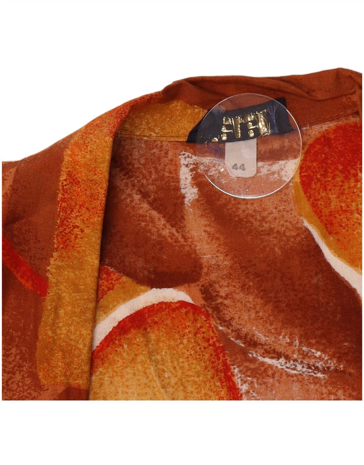 Rene Damen 1-Knopf-Blazerjacke IT 44 Mittelbraun mit Blumenmuster