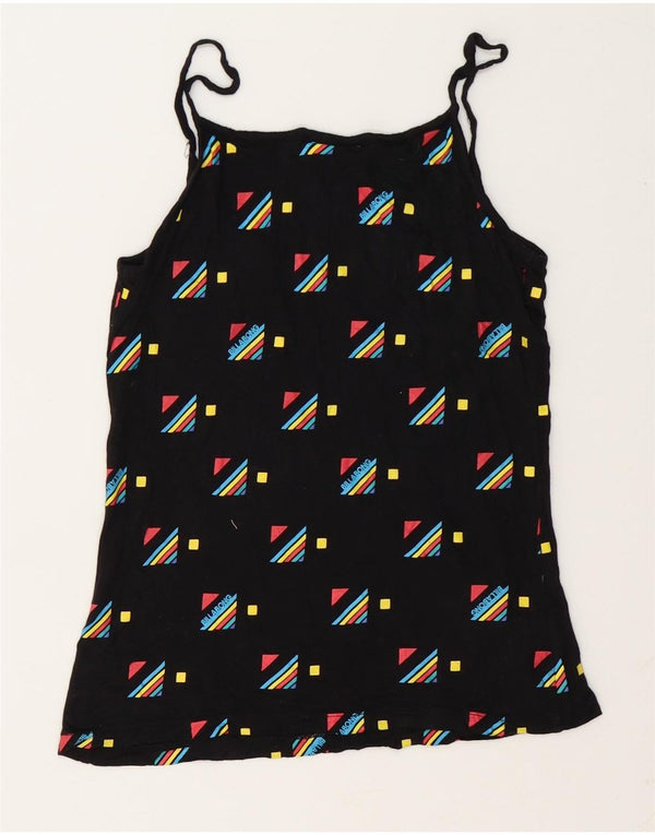 Billabong Womens Graphic Cami Top UK 10 Small Schwarz Geometrisch Modal