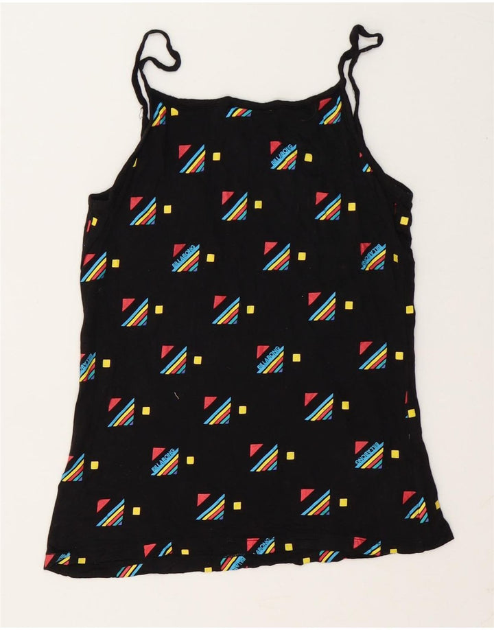 Billabong Womens Graphic Cami Top UK 10 Small Schwarz Geometrisch Modal