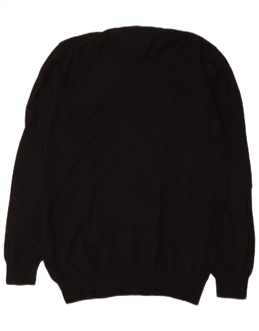 Zara Herren-Pullover mit Rundhalsausschnitt, XL, schwarze Baumwolle