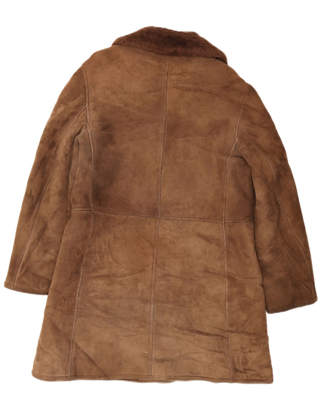 Vintage Herren Shearling Overcoat UK 38 Mittelbraun