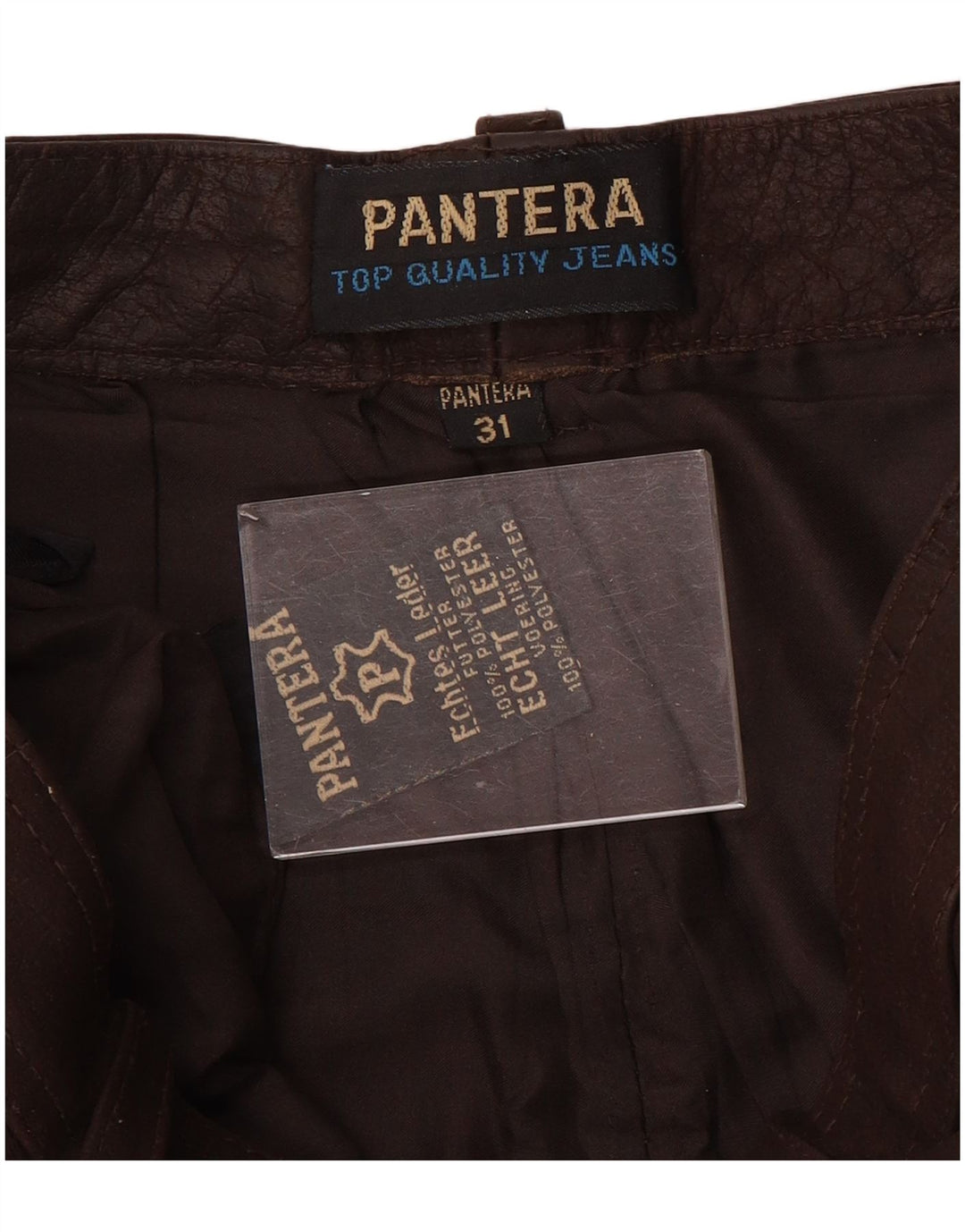 Pantera Herren Slim Wildlederhose W31 L31 Braunes Leder