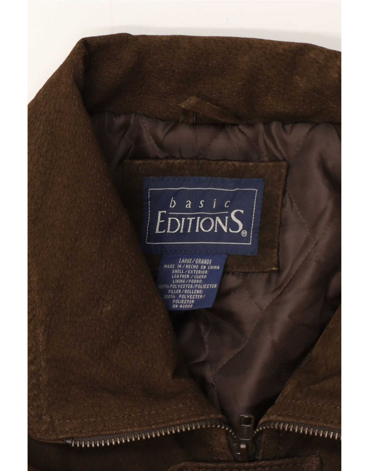 Basic Herren Wildlederjacke UK 40 Großes braunes Leder