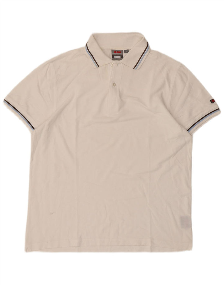 Slam Herren-Poloshirt, groß, aus weißer Baumwolle