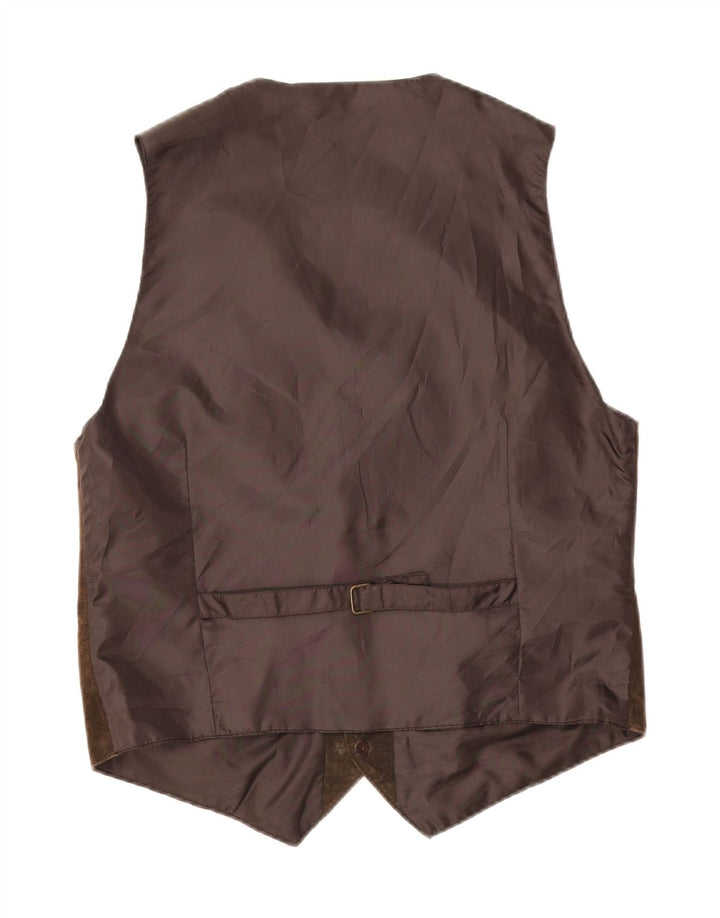 Vintage Herren Wildlederweste großes braunes Leder