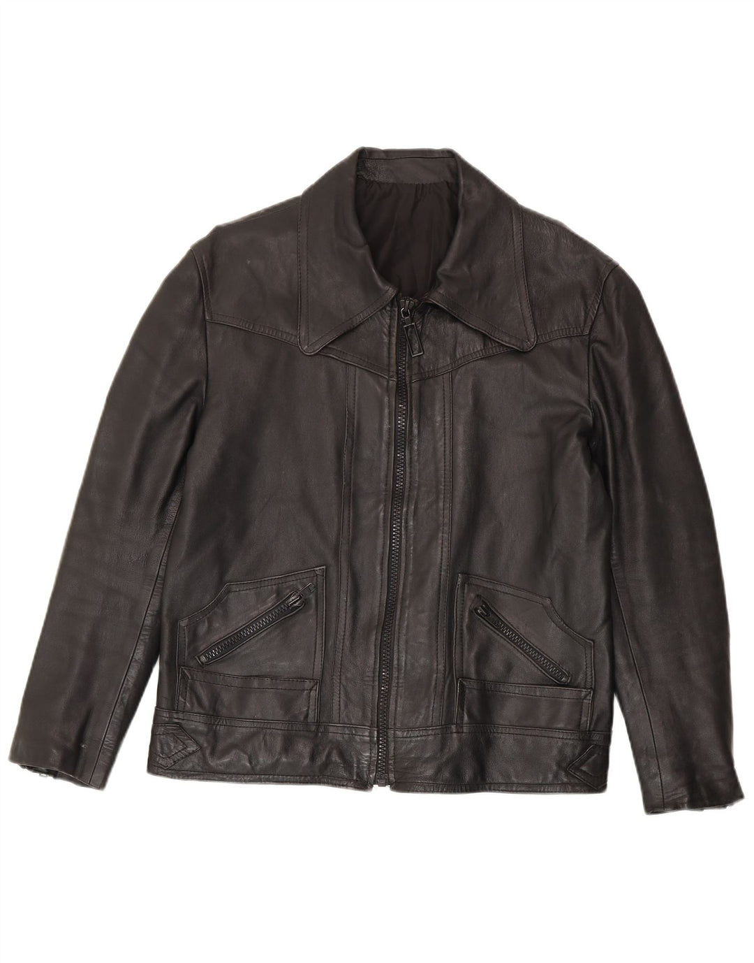 Vintage Herren Lederjacke UK 38 Medium Schwarz