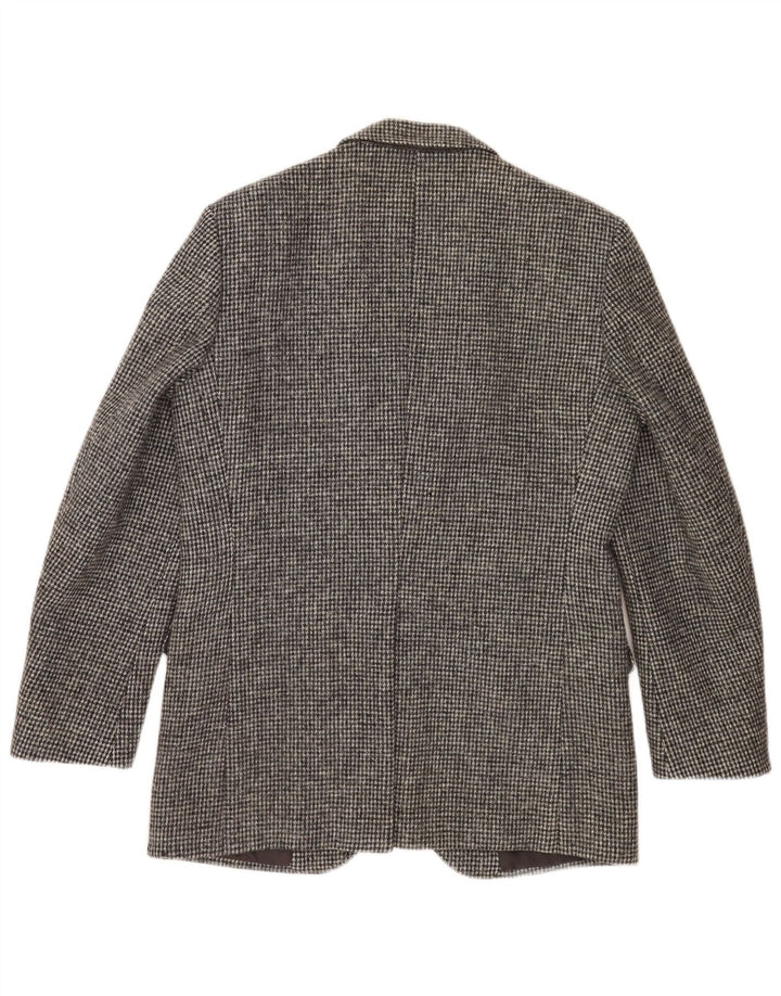 Harris Tweed Herren-Blazer mit 2 Knöpfen, UK 38, Mittelgrau kariert